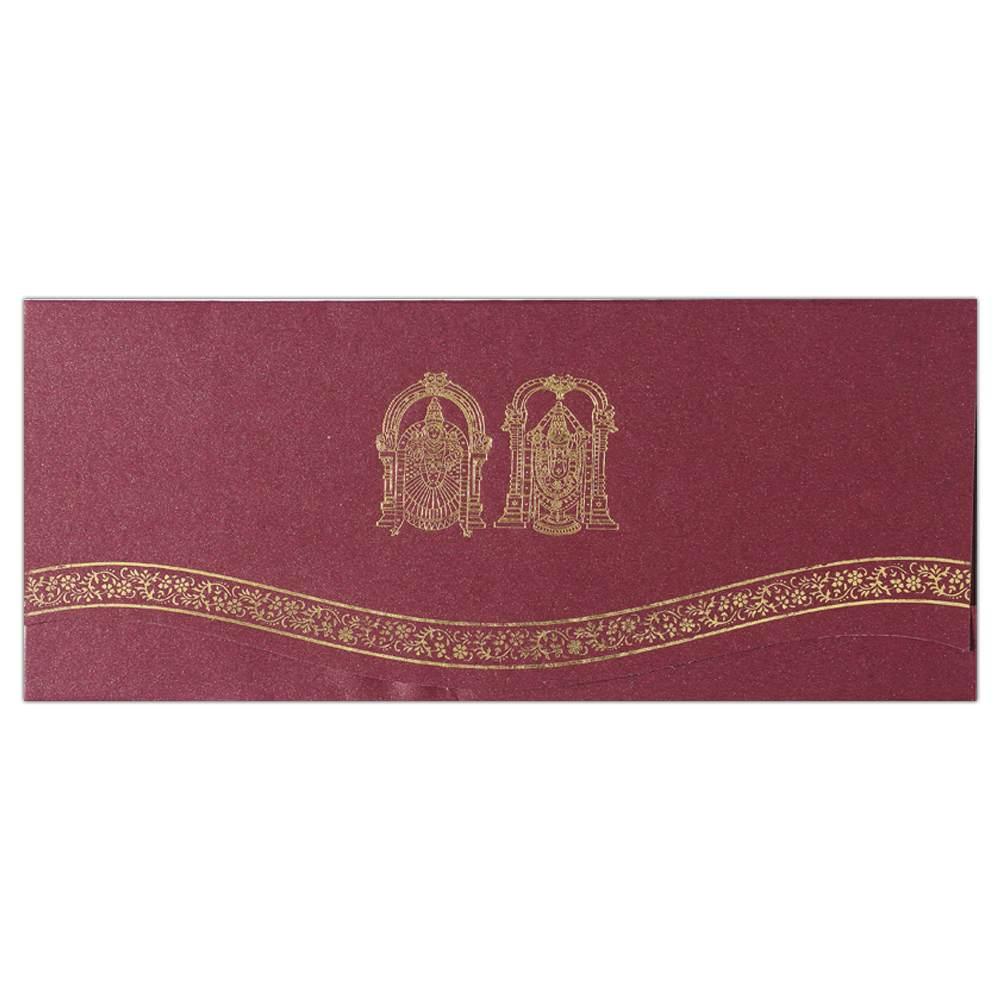 Invitation Card - Gold Foil Balaji Wedding Kraft Card-KNK1284