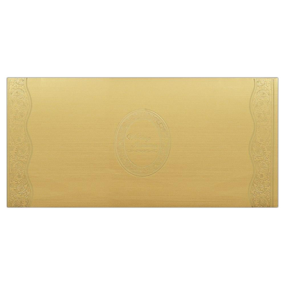 Classy Gold Indian Wedding Invitation Card-KNK1340