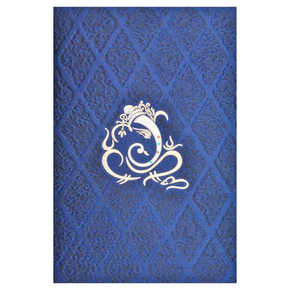 Blue Ganesha Invitation Card-KNK1341