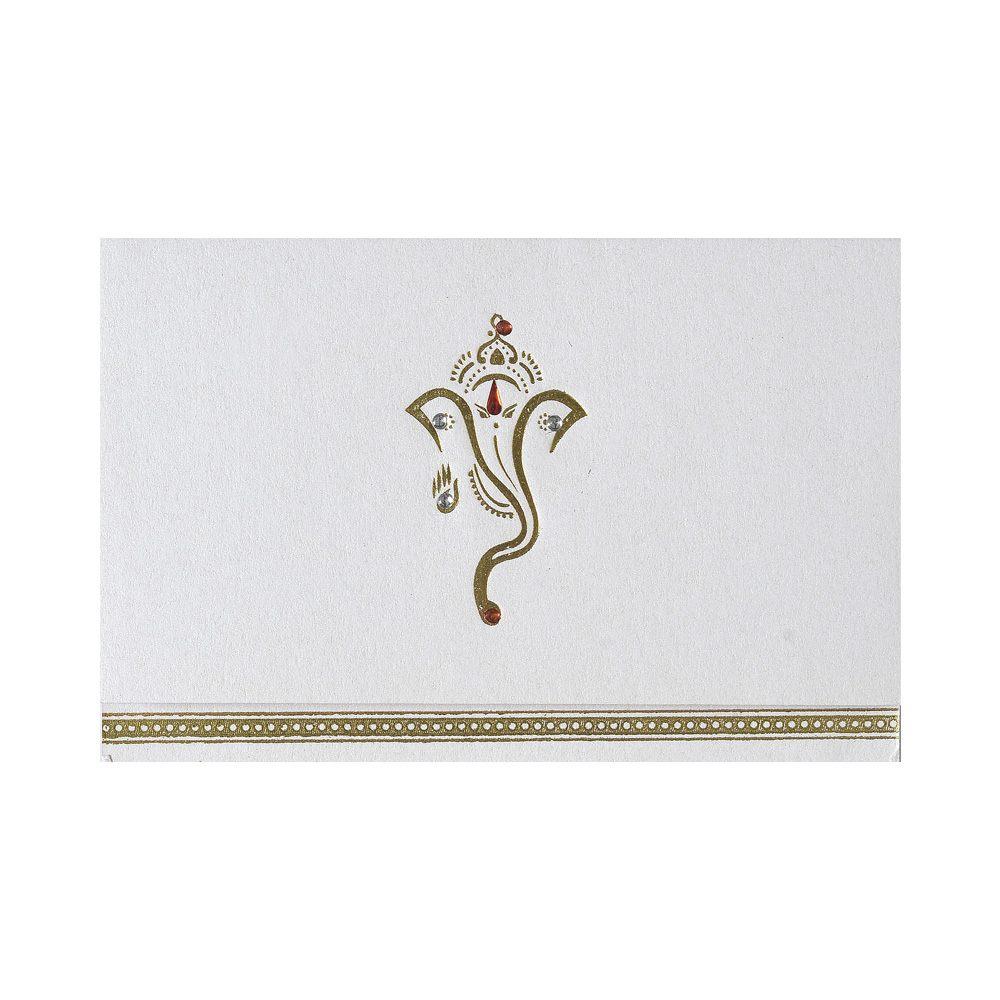 Invitation Card - Golden Designer Gajanan Hindu Invitation Card-KNK1460