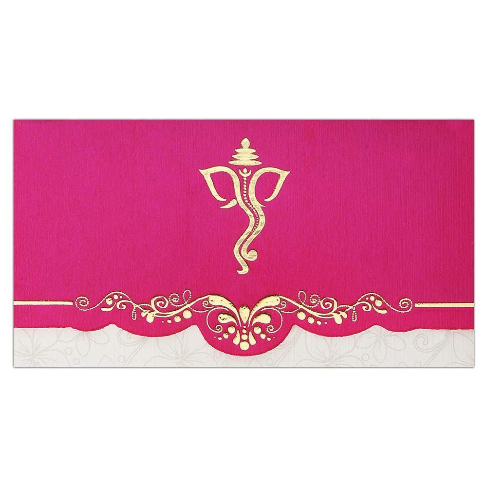 Invitation Card - Personal Pink Hindu Wedding Card-KNK1466