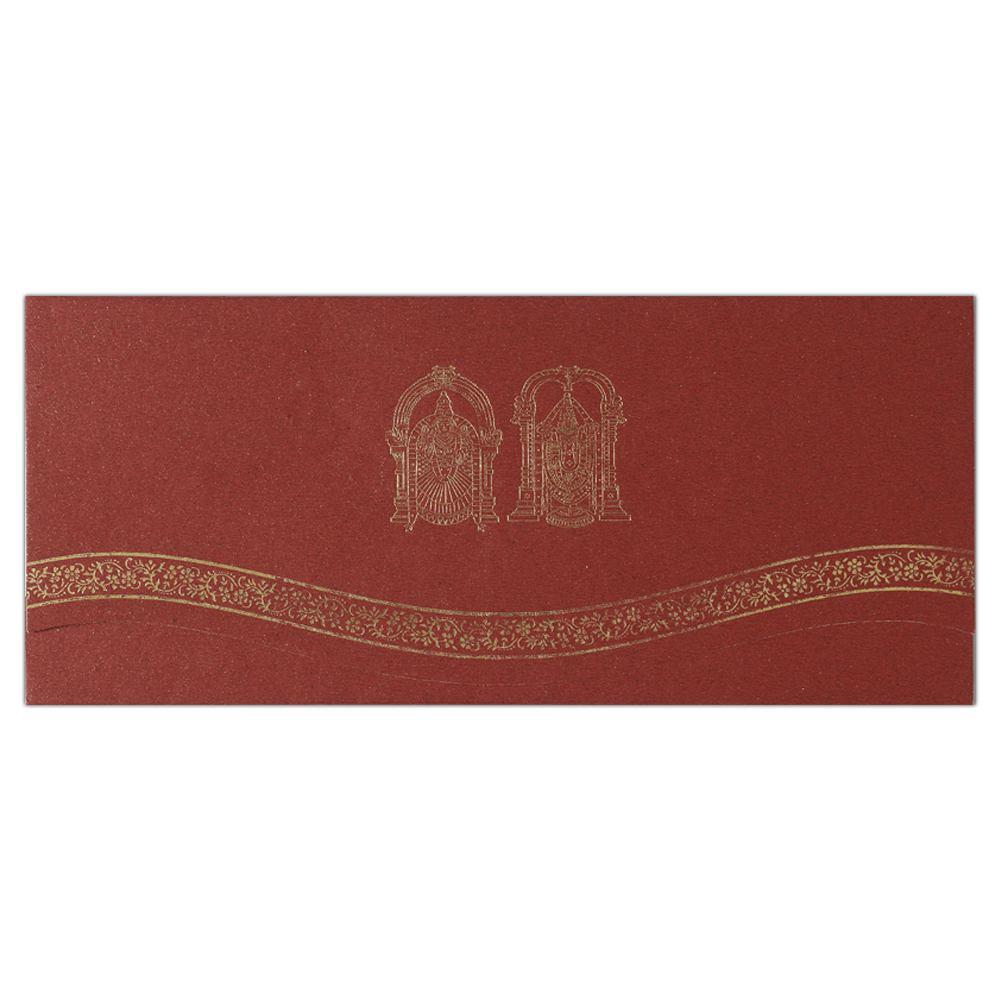 Invitation Card - Simple and Elegant Handmade Balalji-Alamelu Card-KNK1628