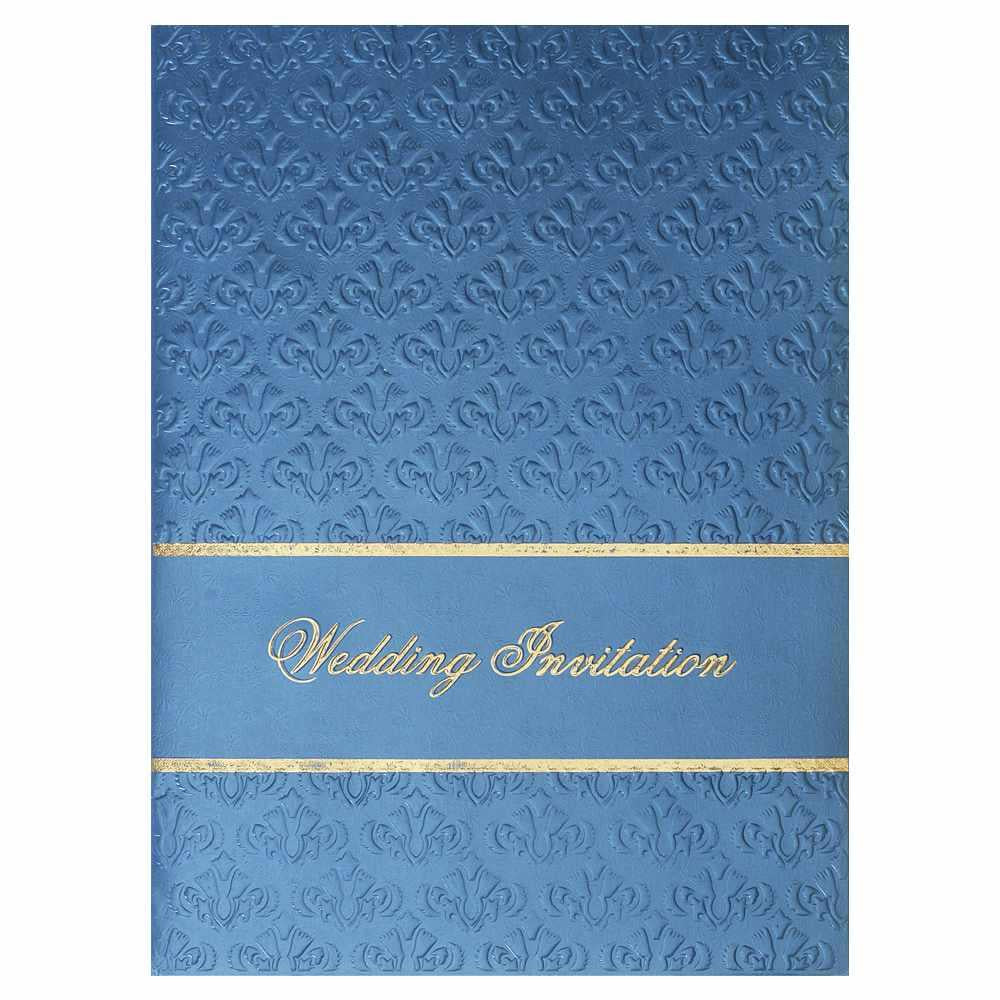 Blue Embossed Invitation Card