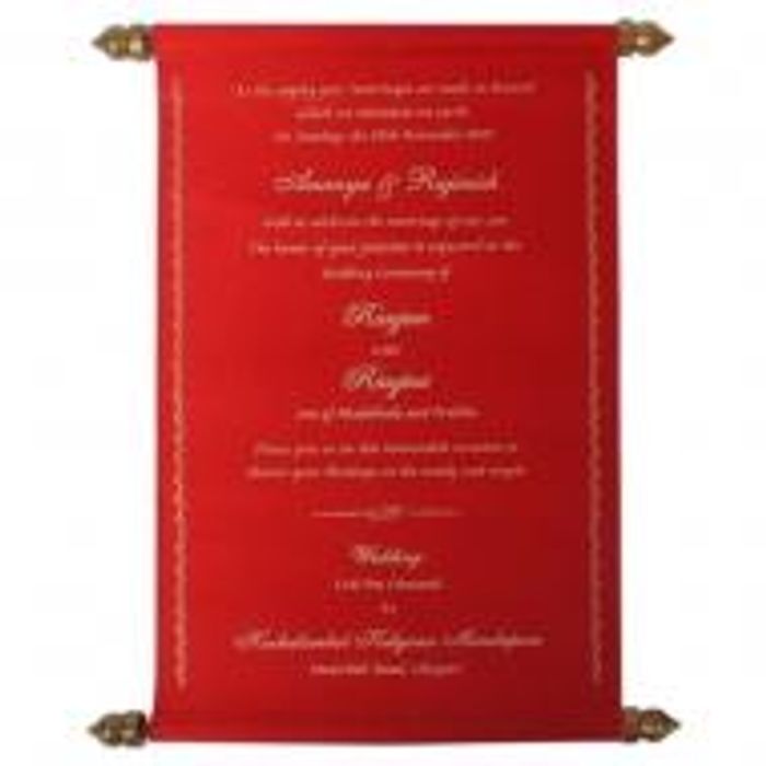Red Scroll Invitation Card-King of Cards