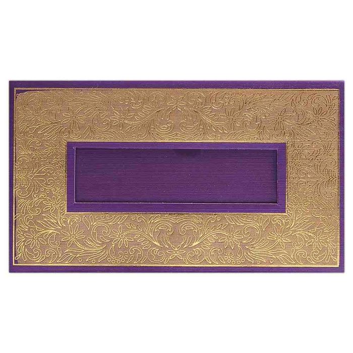 Invitation Card - Violet With Golden Border Wedding Card-KNK2169-King of Cards