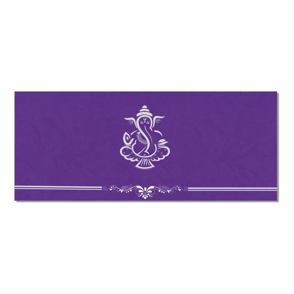 Violet Ganesha Invitation Card-KNK2262