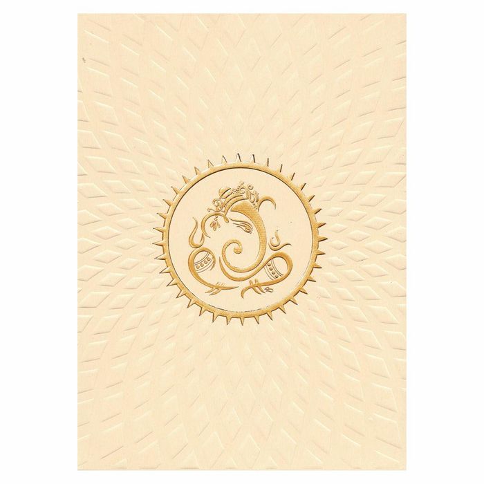 Classic Cream Shading with Ganesha Wedding Card - KNK3015-King of Cards