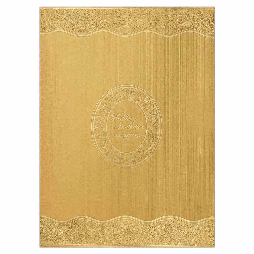 Dashing Gold Color With Wedding Invitation Card-KNK3054