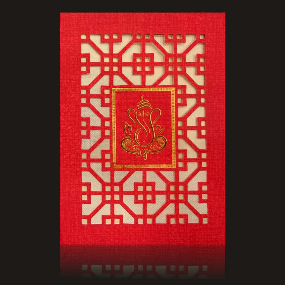 Charming Cream Shading With Laser Cut Design Wedding Card