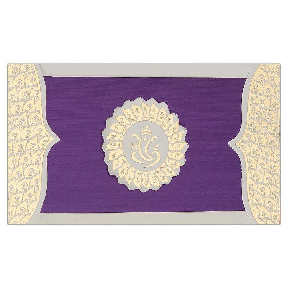 Invitation Card - Violet Ganesha Wedding Invitation Card-KNK3326