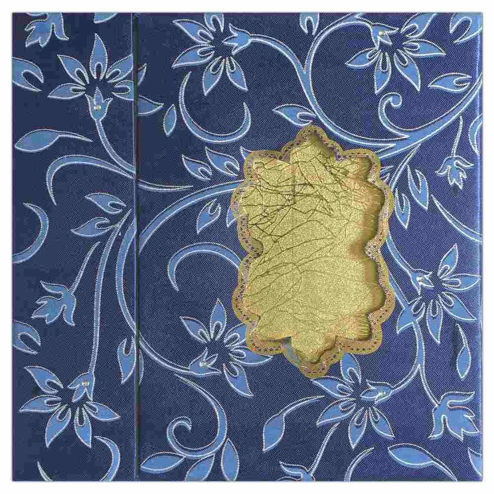 Pleasant Floral Blue Shading With Wedding Invitation Card -KNK3517