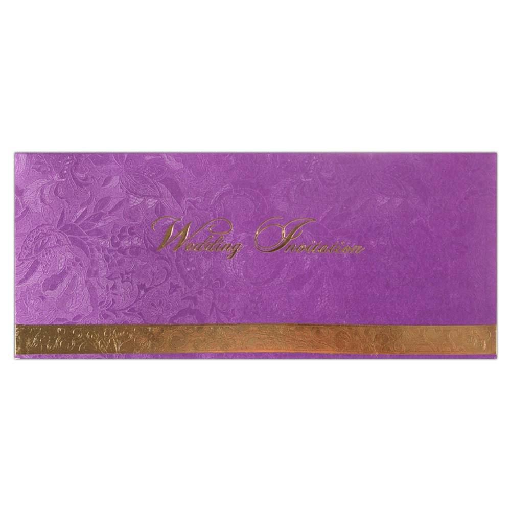 Invitation Card - Purple and Gold Wedding Invitation Card
