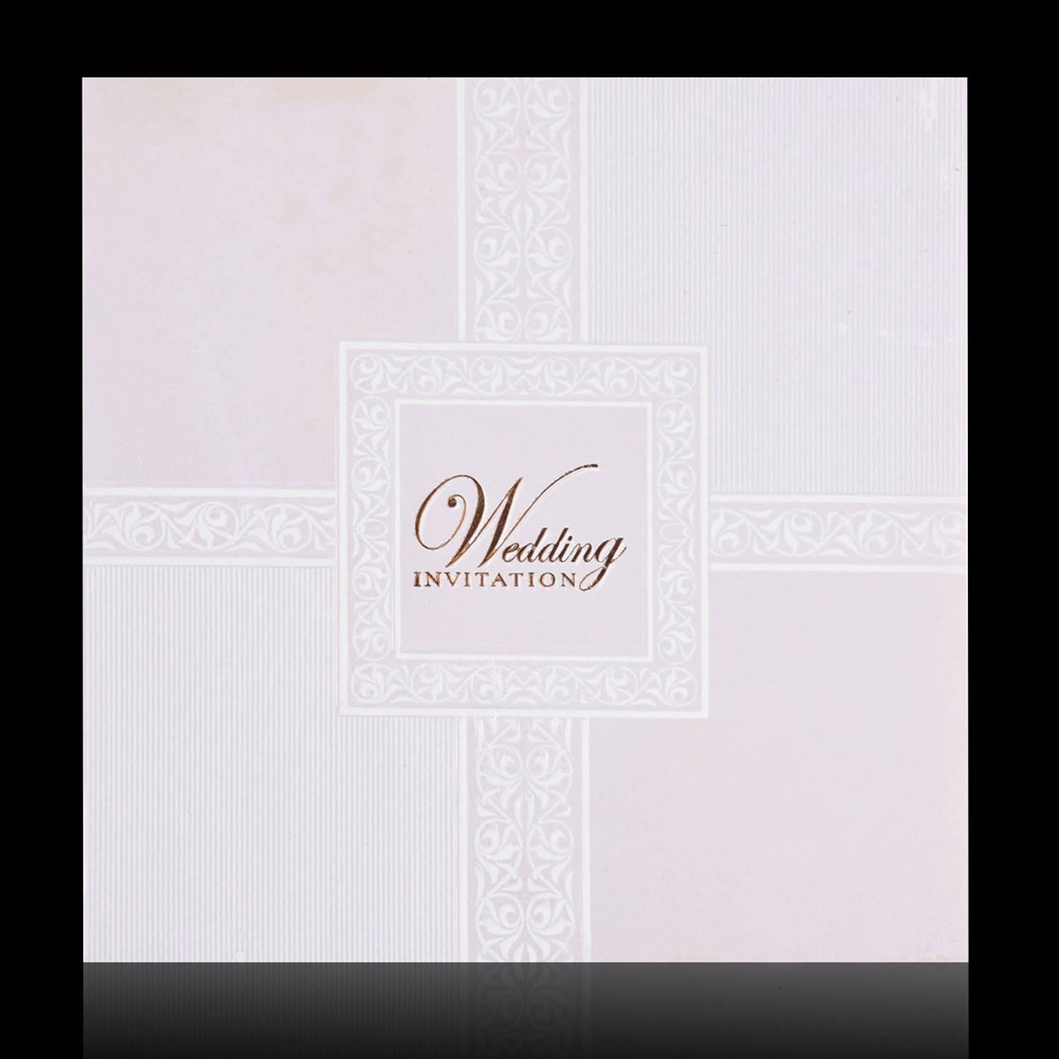 Charming White Multi Religious Wedding Card - KNK3791