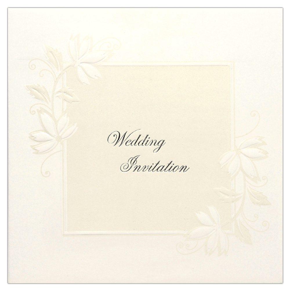 Invitation Card - White All-Religion Wedding Invitation Card- KNK3853