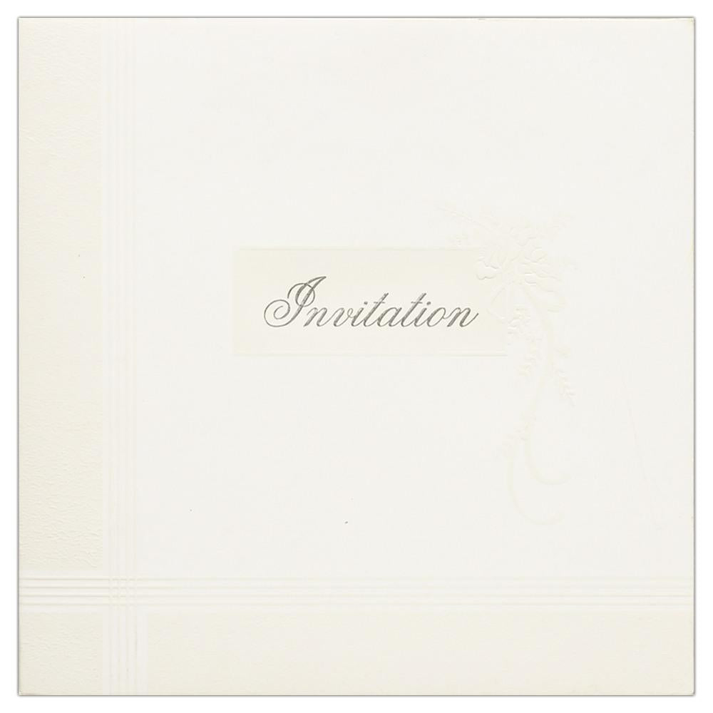 Invitation Card - Silver and Grey Invitation Card-KNK4076