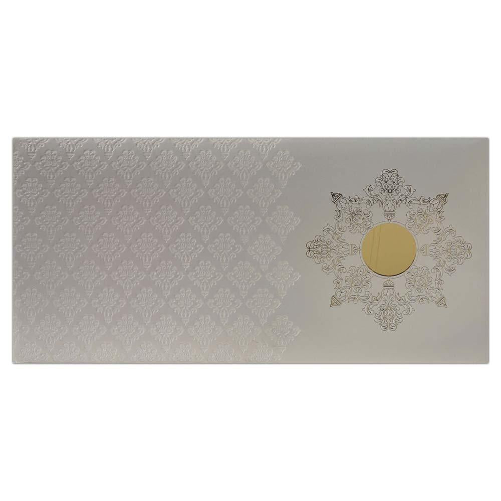 Invitation Card - Majestic and mesmerising Invitation card in white and silver-KNK4197
