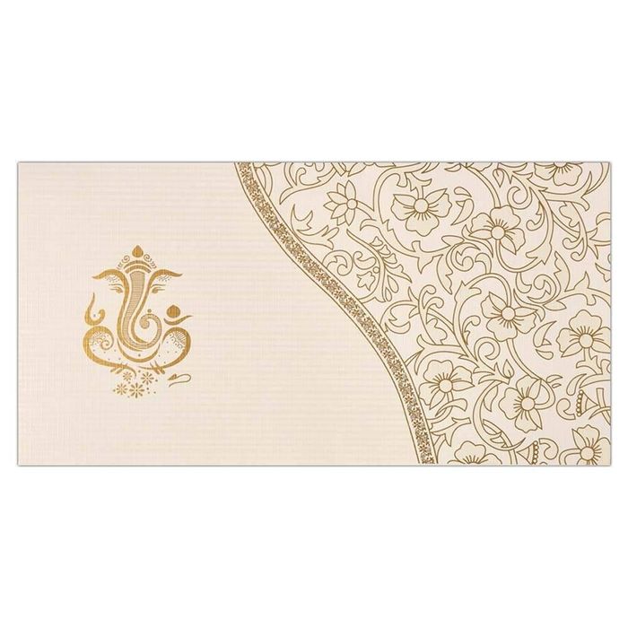 Invitation Card - Floral Designed Ganesha Wedding Invitation Card-KNK4320-King of Cards