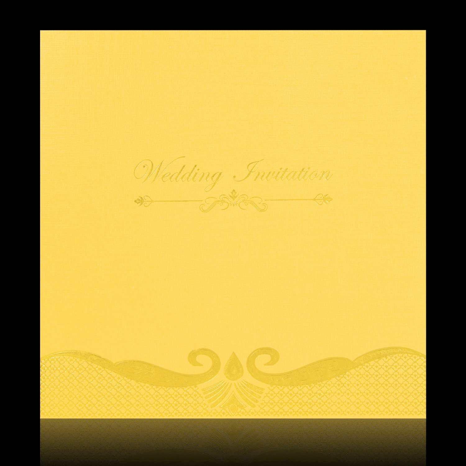 Splendid Blue Shading With Gold Foiling Border Wedding Card
