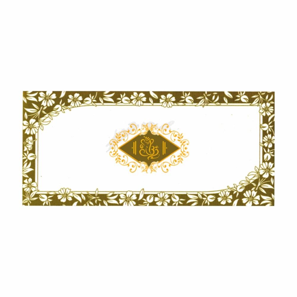 Green Shading With Flower Border Wedding Card - KNK4355