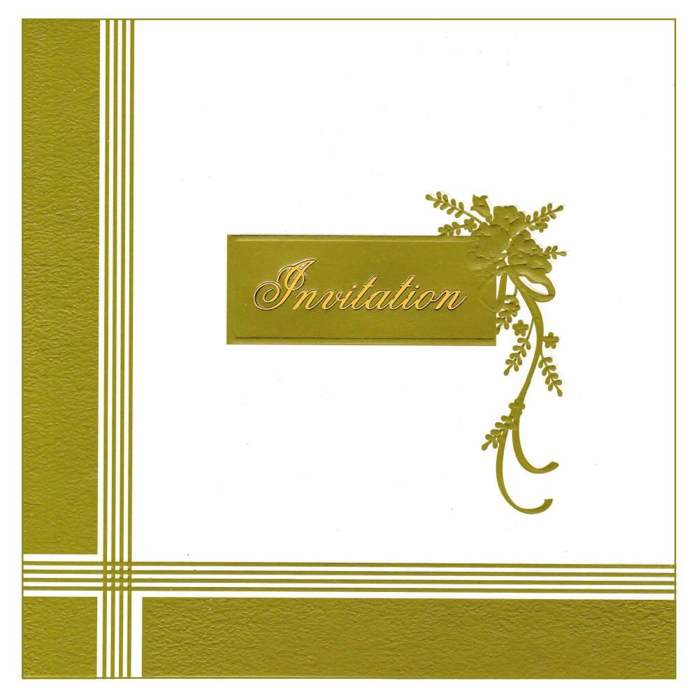 Endearing Green Shading With Blossom Theme Wedding Card - KNK4509