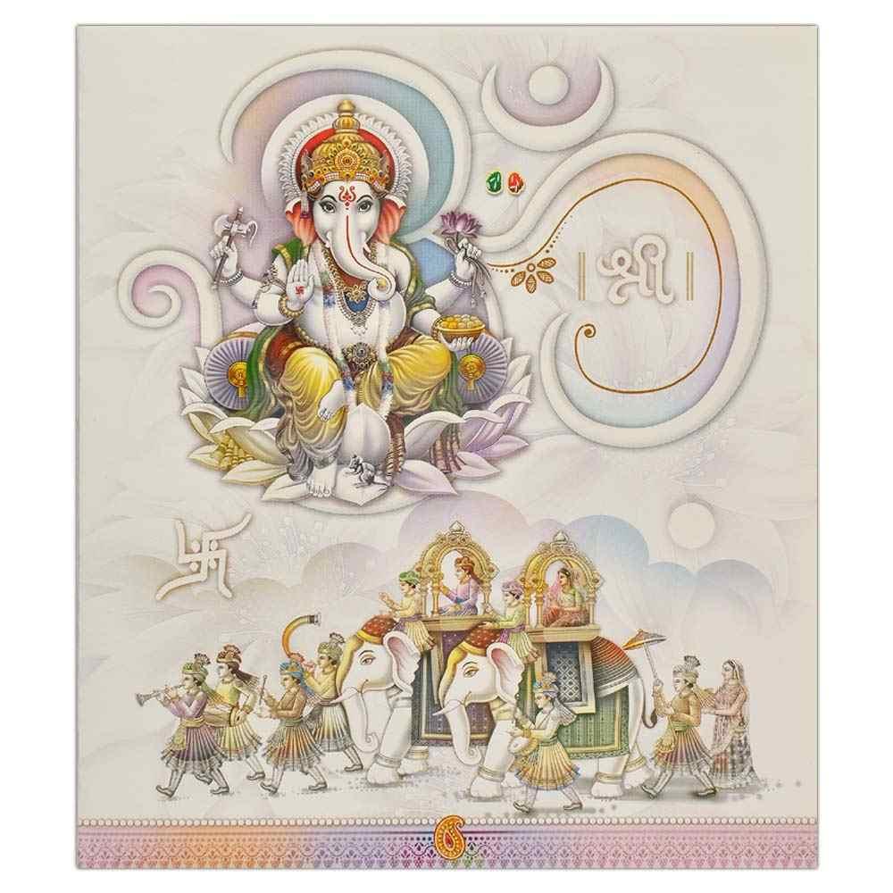 White Colourful Wedding Card
