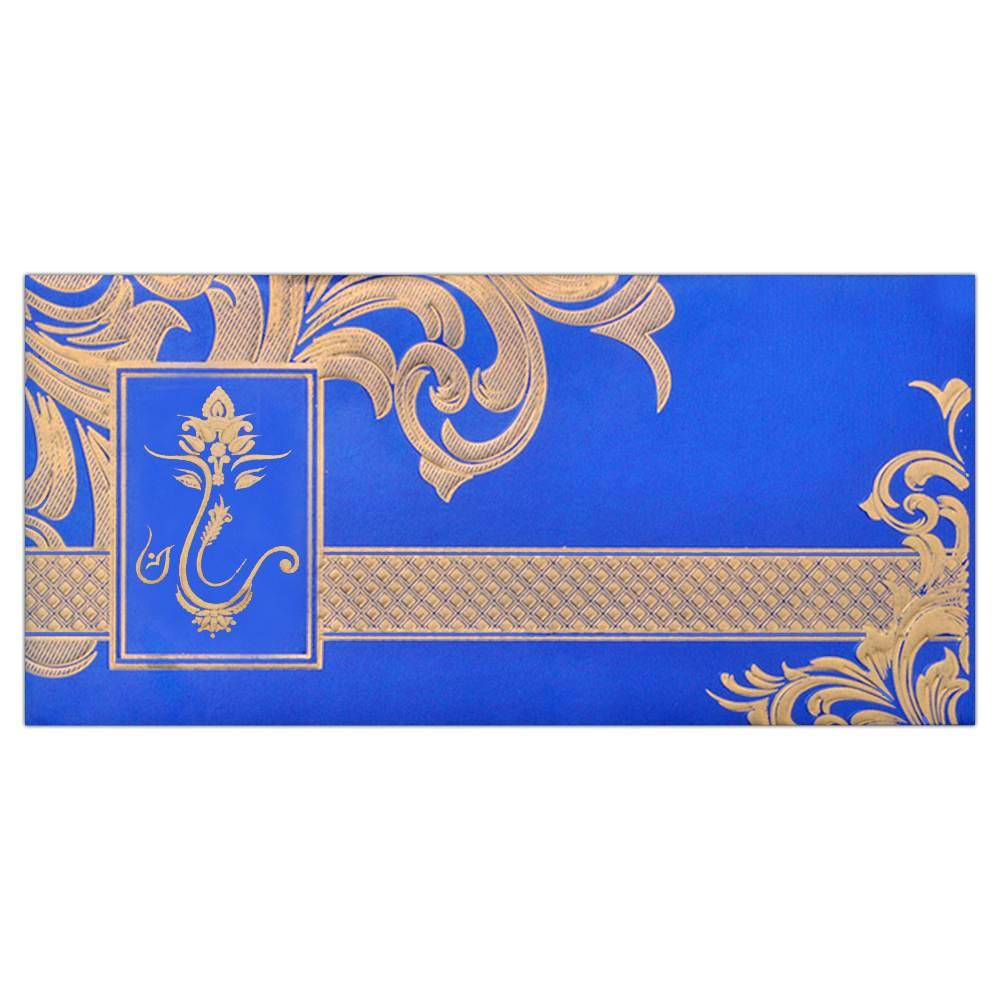 Blue Ganesha And Floral Design-knk2395