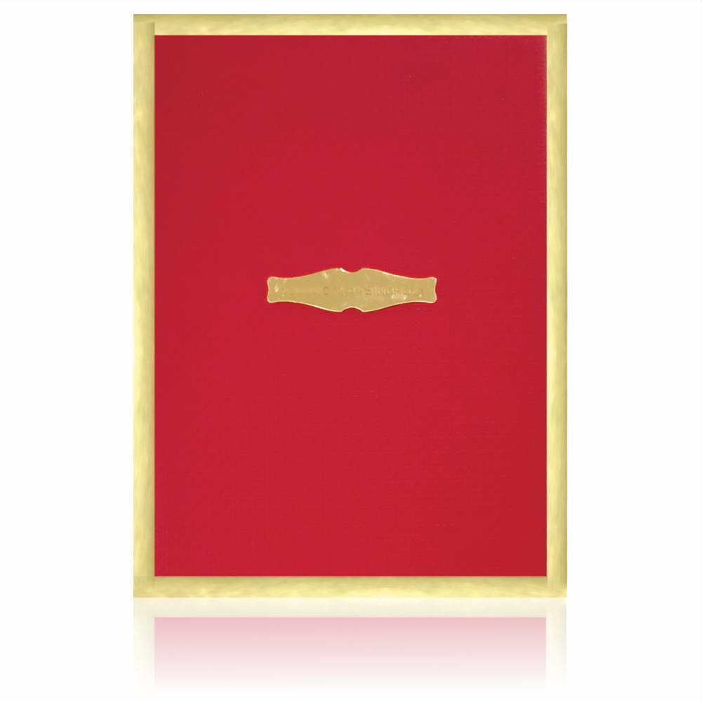 Pristine Royal Red Shading With Gold Border Padding Wedding Card - KNK4680
