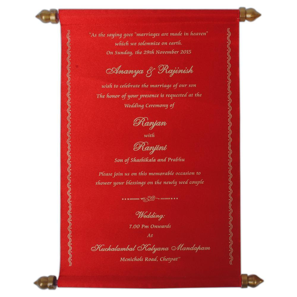 Classy Scroll Wedding Card-KNK4699