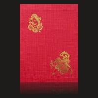Gorgeous Orange Color Ganesha Wedding Card-KNK50030