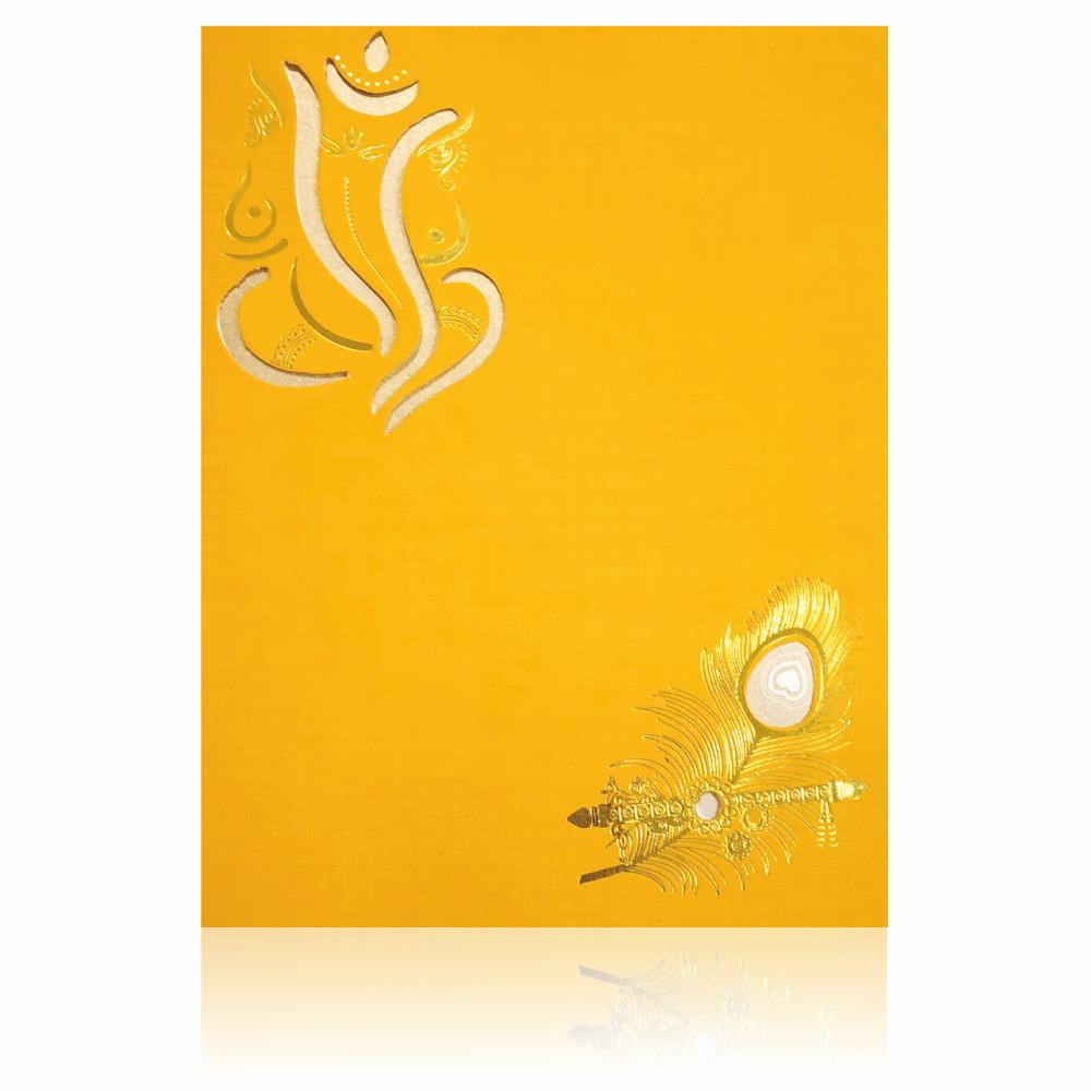 Orange Peacock Design With Die Cut Ganesha