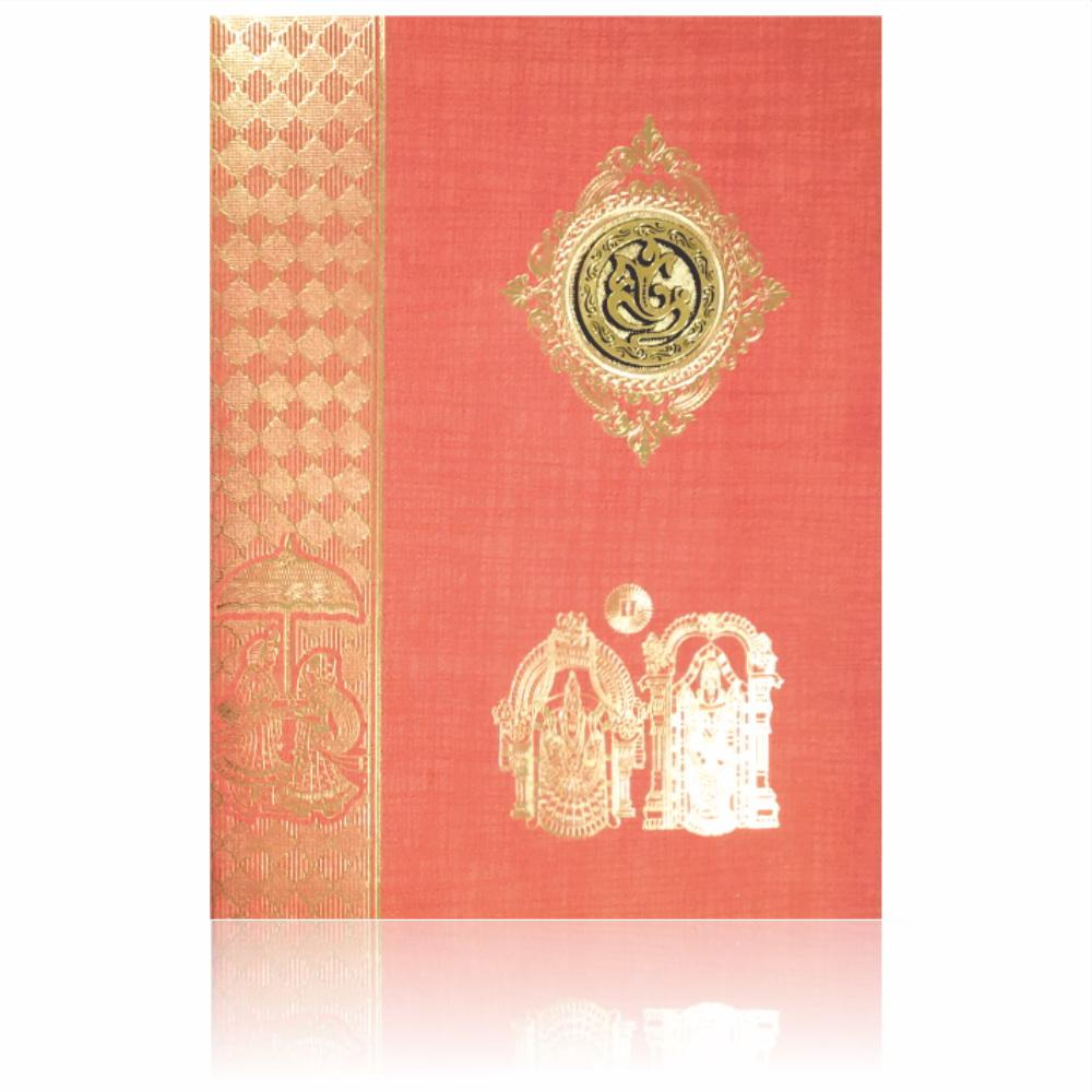 Red Balaji Padmavathi Wedding Card-KNK50242