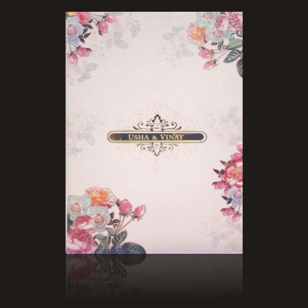 Pink Pastel Padded Floral Design With Name Plate-KNPO4501P