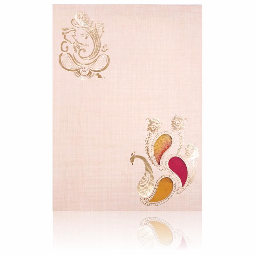 Sandal Premium Padded Invite With Arishina Kuku Design-KNPS9516S