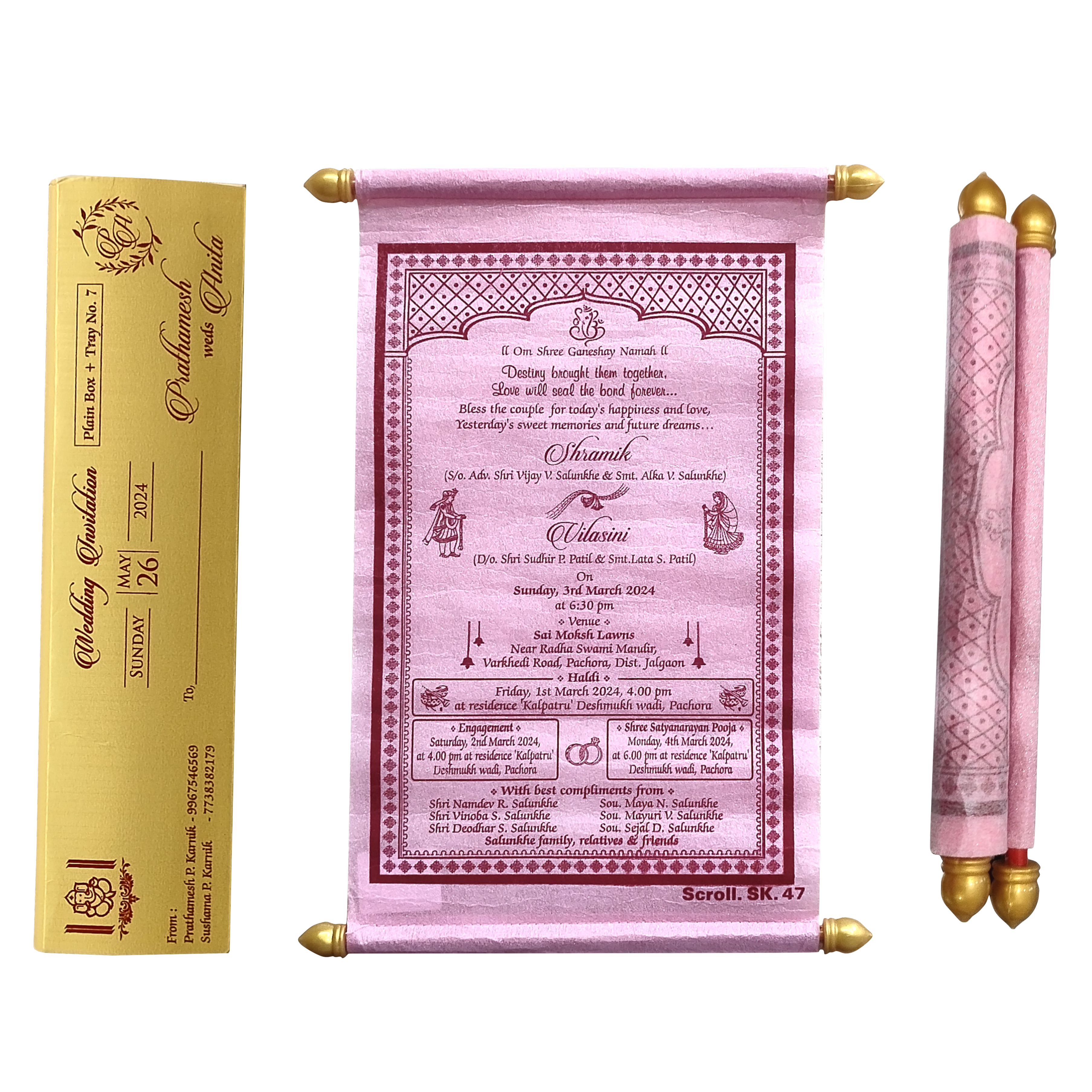Pastel Pink Scroll Card-King of Cards
