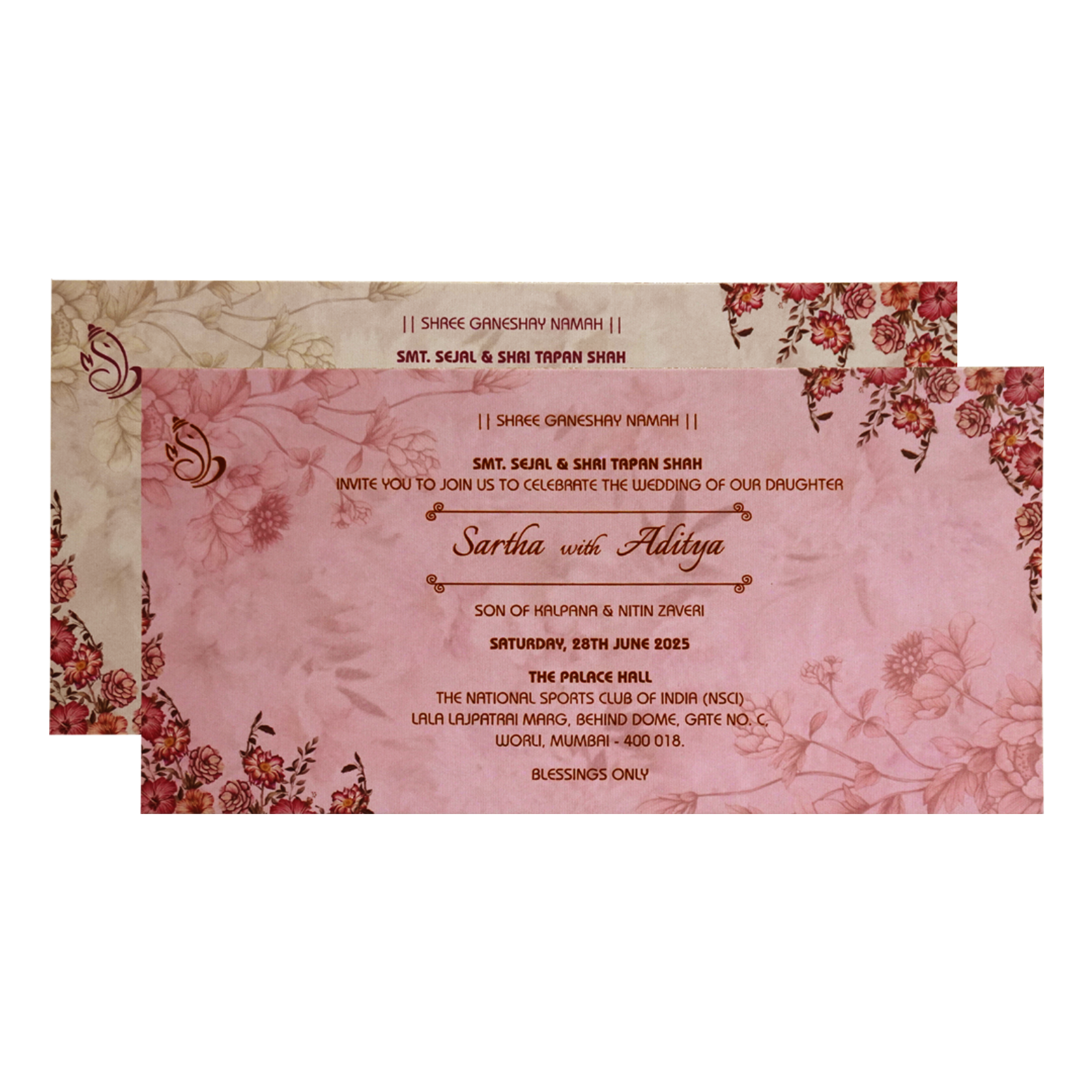 Light Dusty Pink Invitation Card-KVN06870