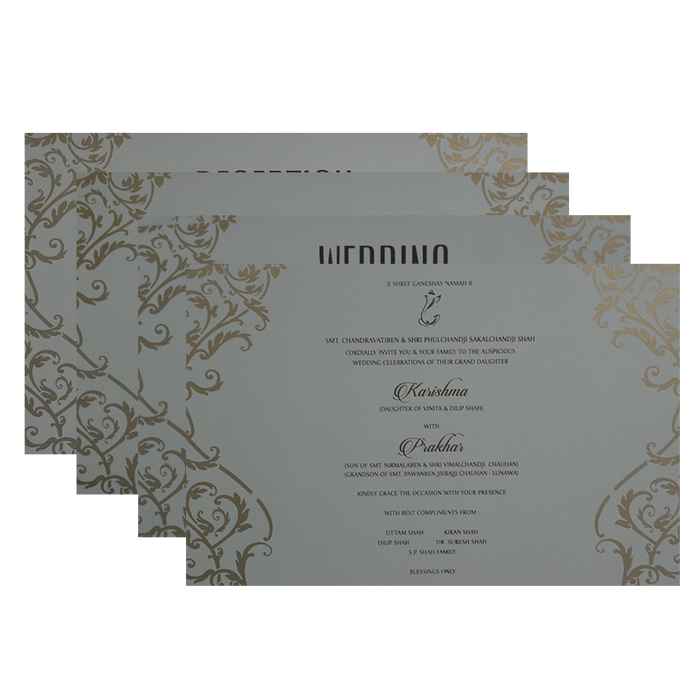 Grey Marriage Invitation-King of Cards