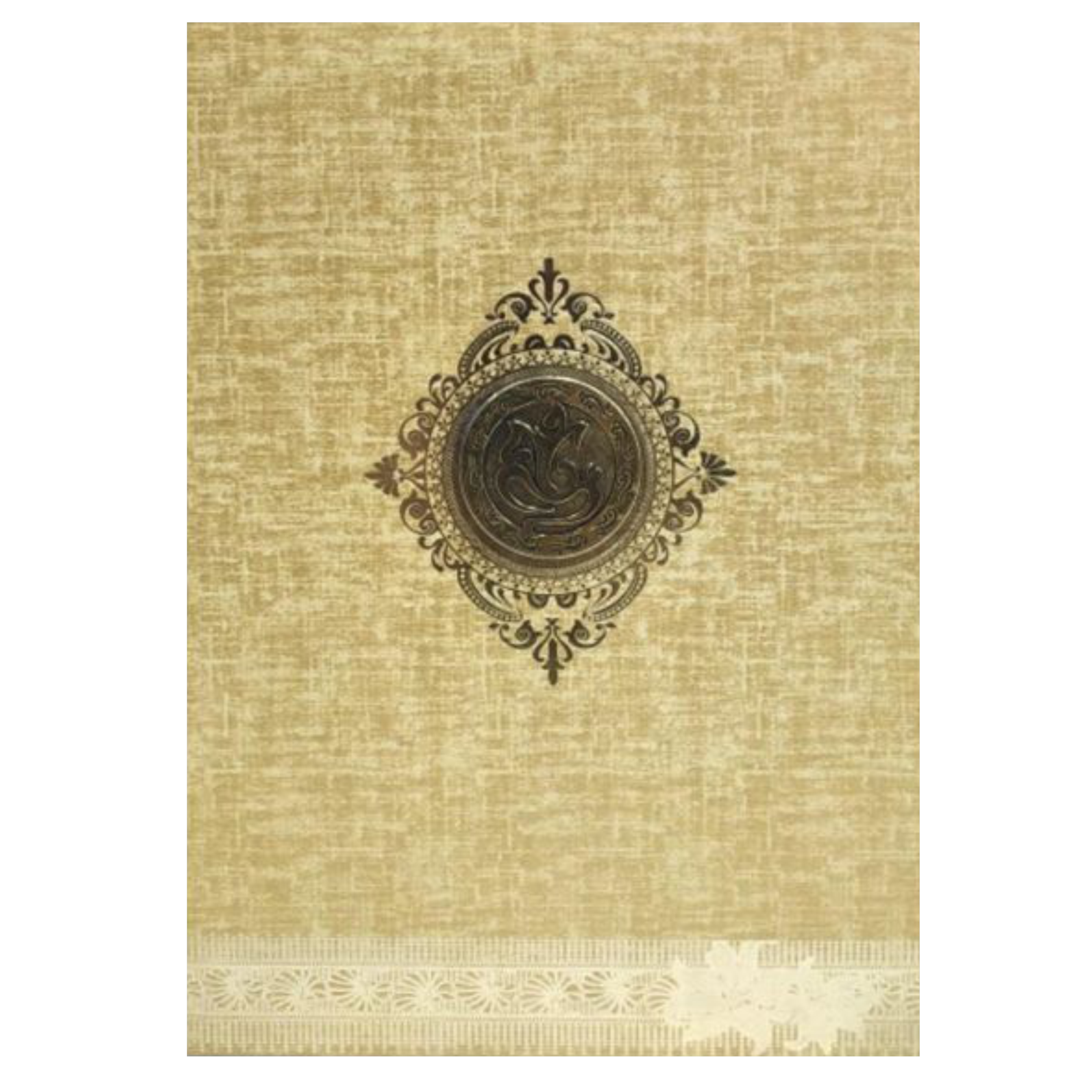 Brown Gold Premium Padded Stiff Board Invitation Card With Ganesha-KNPS9512N-King of Cards