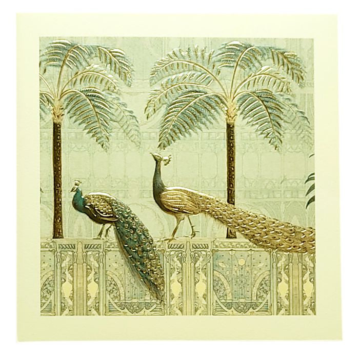 White Peacock Invitation Card-King of Cards