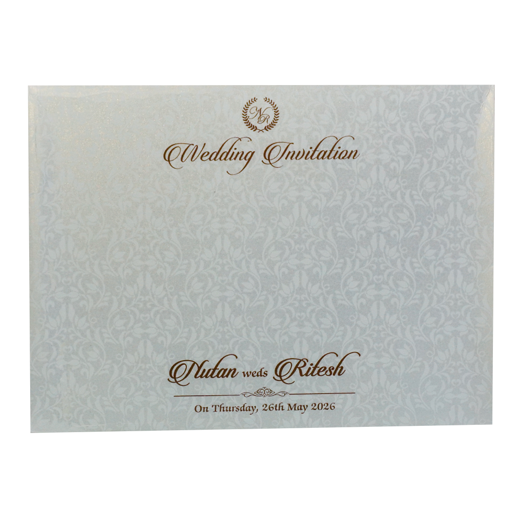 White Palace Elephant Padded Wedding Card - KRE28620