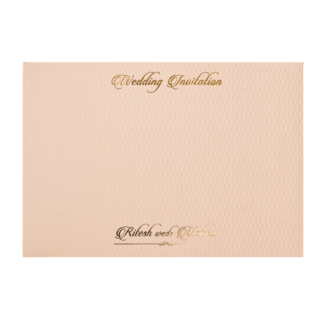 Maroon Gatefold Emblem Padded Wedding Card-KMMWD1164
