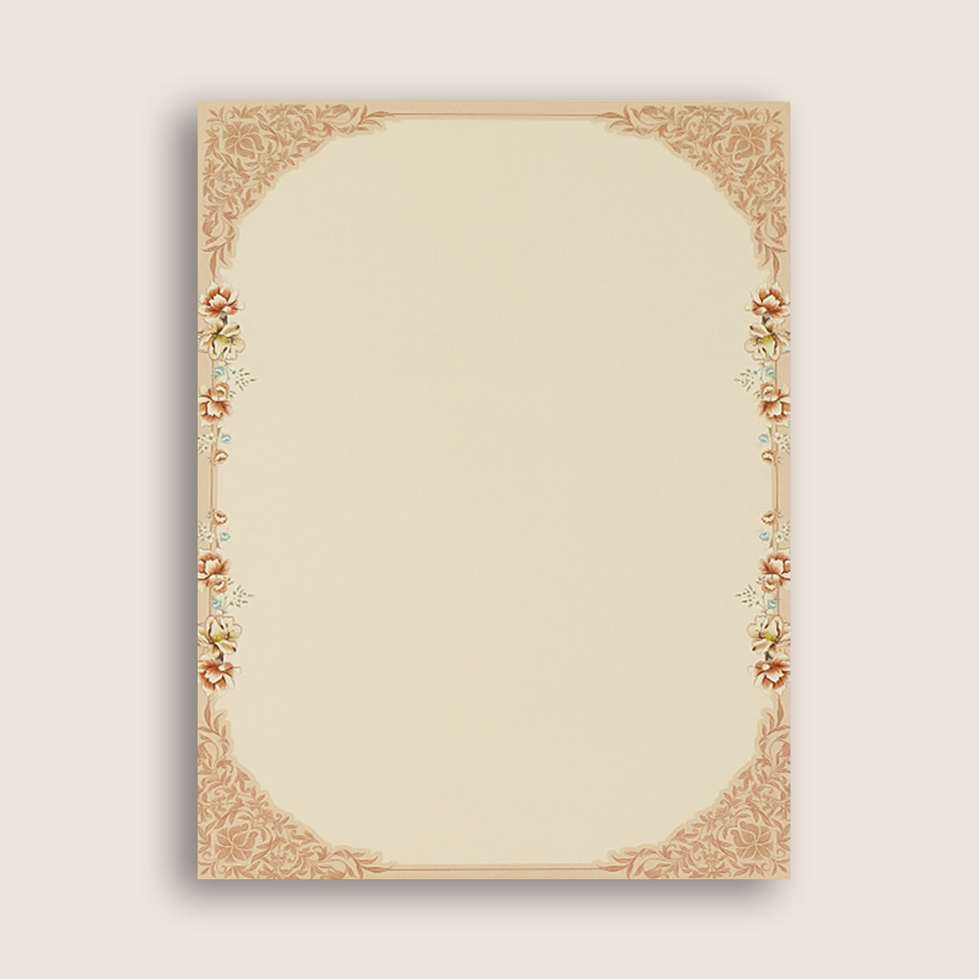 Peach Floral Wedding Invitation - KAA05160
