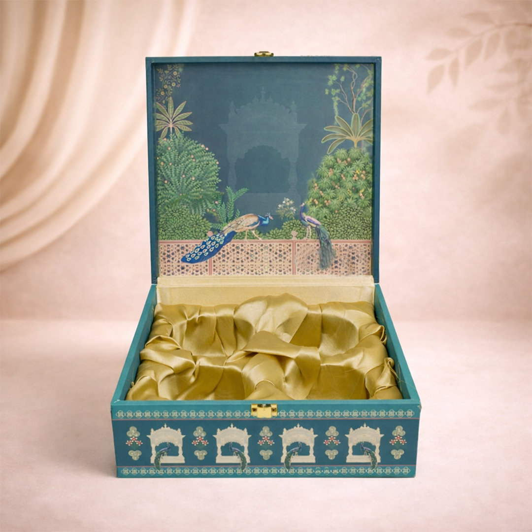 Royal Blue Peacock Luxury Sweet Jar Box-KBX10104