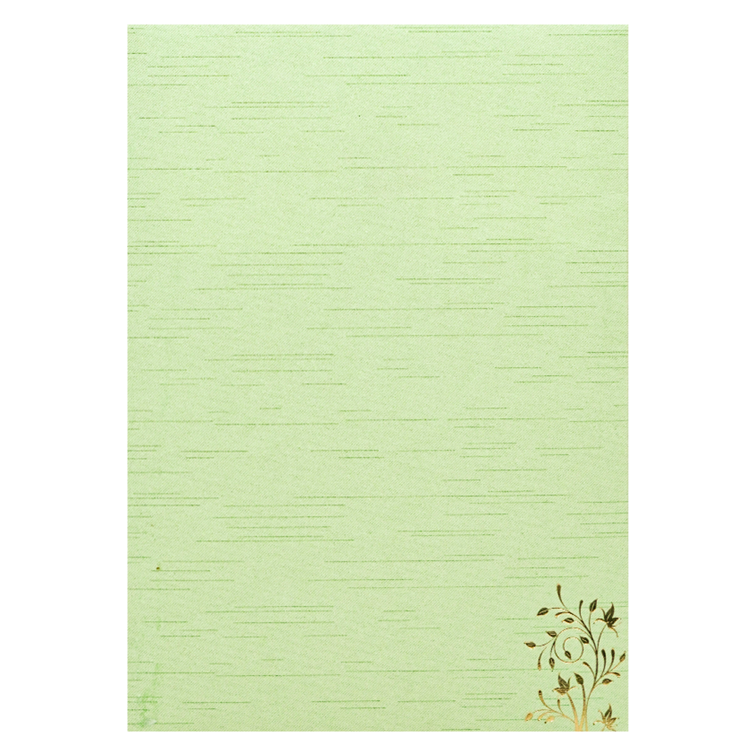 Green Gold Foiled Floral Wedding Card-KNT2701GN