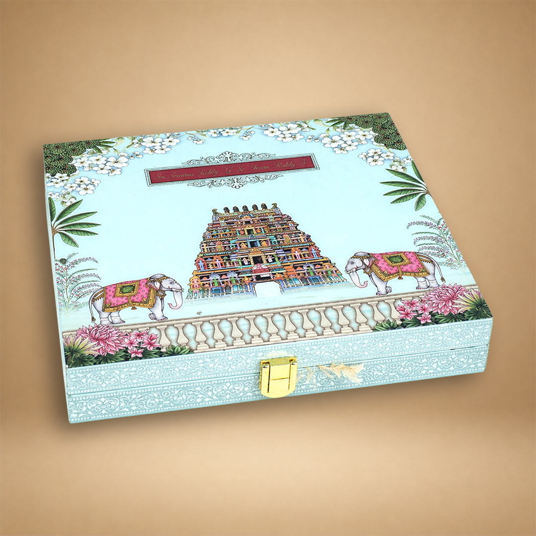 Blue Premium Temple Arch Luxury Invitation Box – KNLW202572