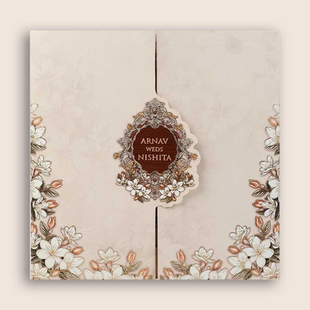 Light Pink Floral Door Style Invitation Card - KVN08110