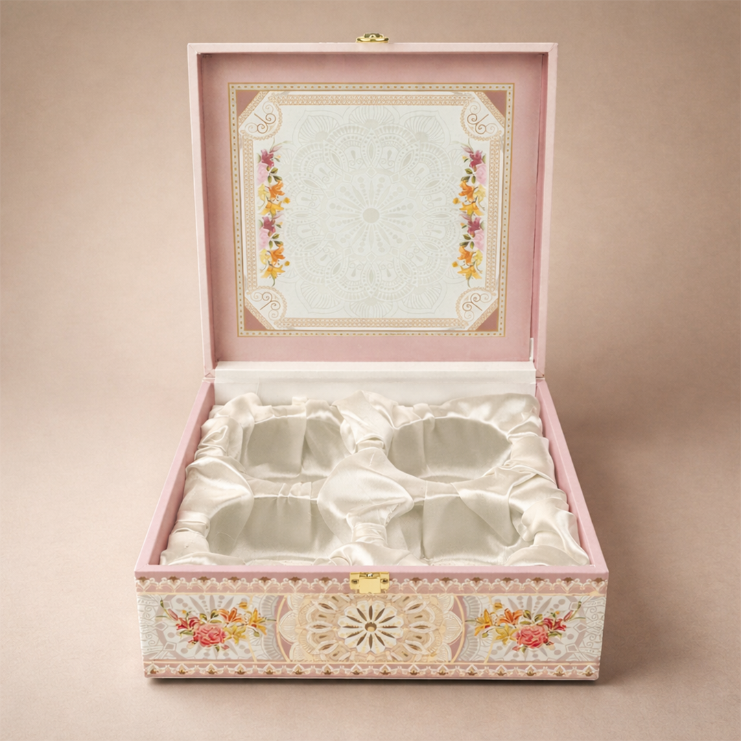 Pastel Peach Mandala Luxury Sweet Jar Box-KBX10105