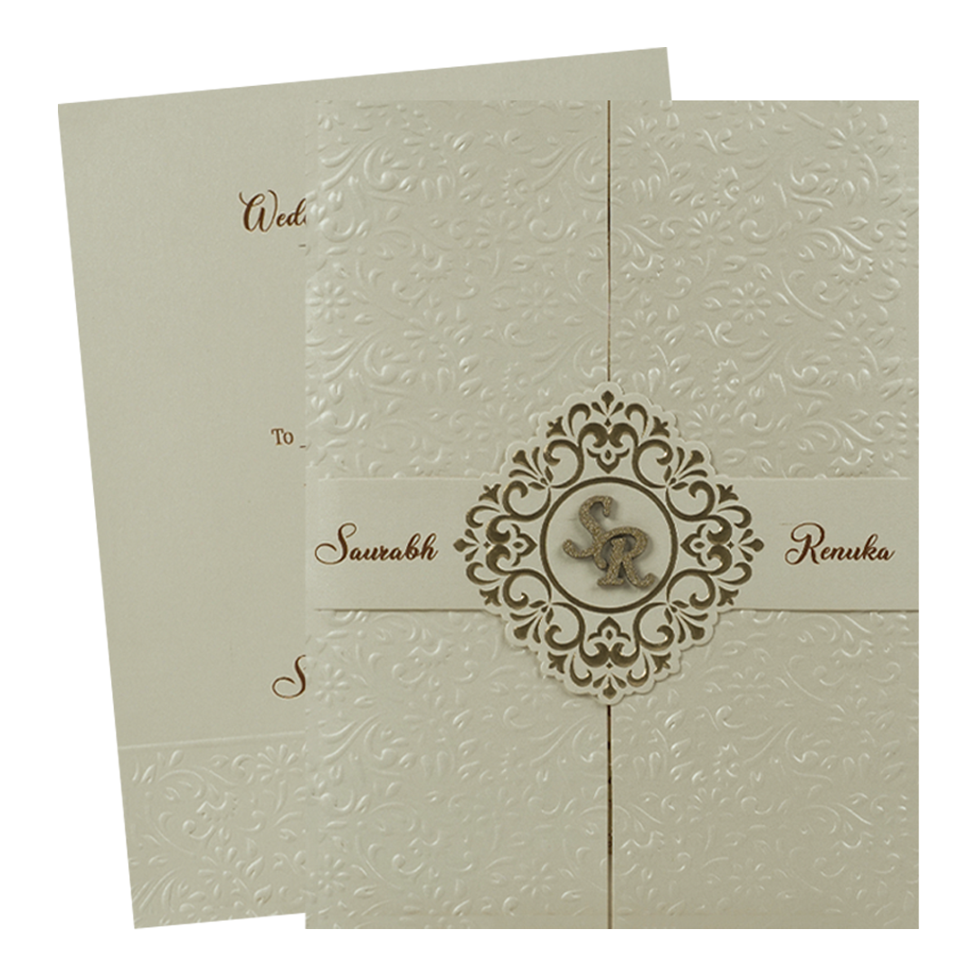 White Lace Wedding Card-KSI64710