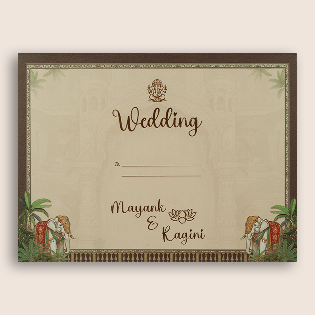 Pink Bride Groom Door Style Padded Wedding Card - KSH18880