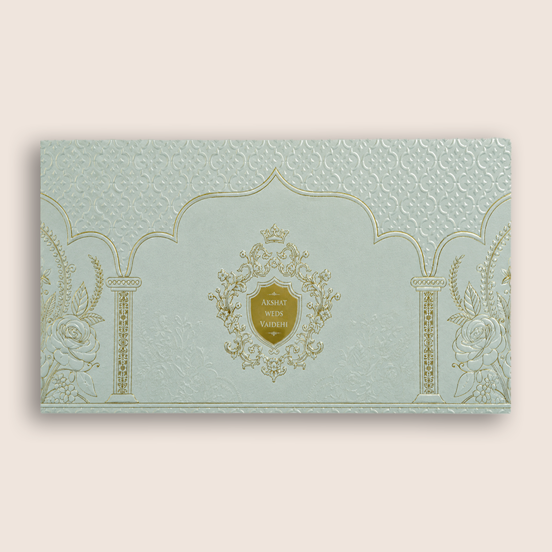 Light Grey Floral Pattern Marriage Card - KPR07540
