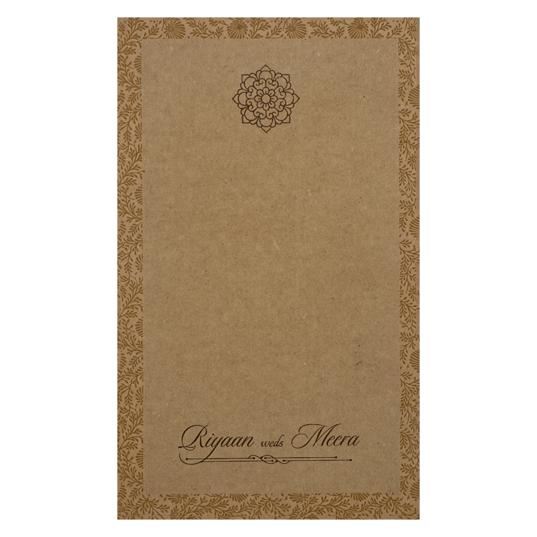 Brown Floral Single Sheet Wedding Card-KRCS8090
